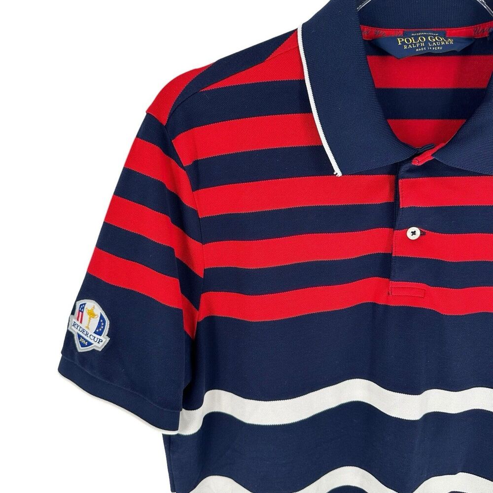 Polo Golf Ralph Lauren Polo Shirt Mens M Ryder Cup 2014 Scotland USA Performance - Picture 5 of 16